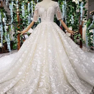 import placeholder for lace half sleeves ball gown wedding dres 160219936