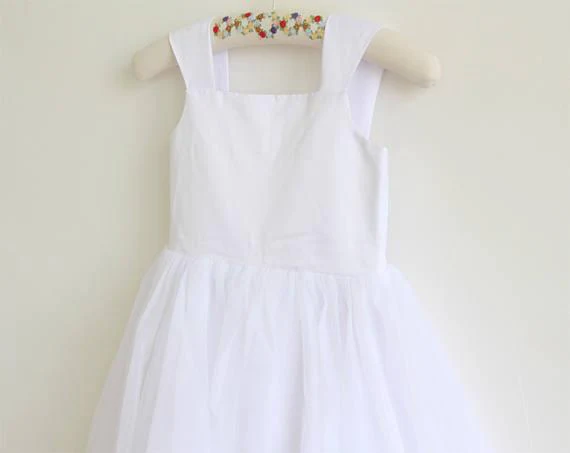white tulle straps long simple baby girl dress/flower girl dresses dm208 white tulle straps long simple baby girl dress/flower girl dresses dm208