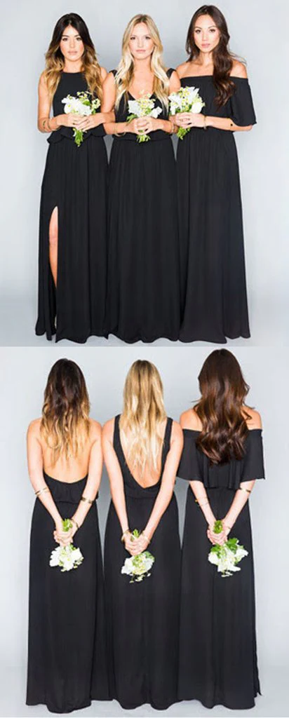 black chiffon mismatched elegant long bridesmaid dresses for weddings dm446 black chiffon mismatched elegant long bridesmaid dresses for weddings dm446