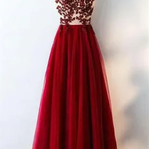 import placeholder for charming red a line long tulle lace appl 160220028