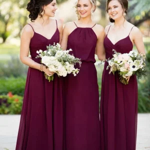 import placeholder for a line burgundy chiffon straps long brid 160220811