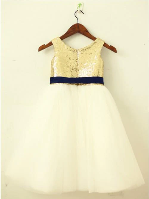 a line round neck ivory flower girl dress with sequins sash dmp23 a line round neck ivory flower girl dress with sequins sash dmp23