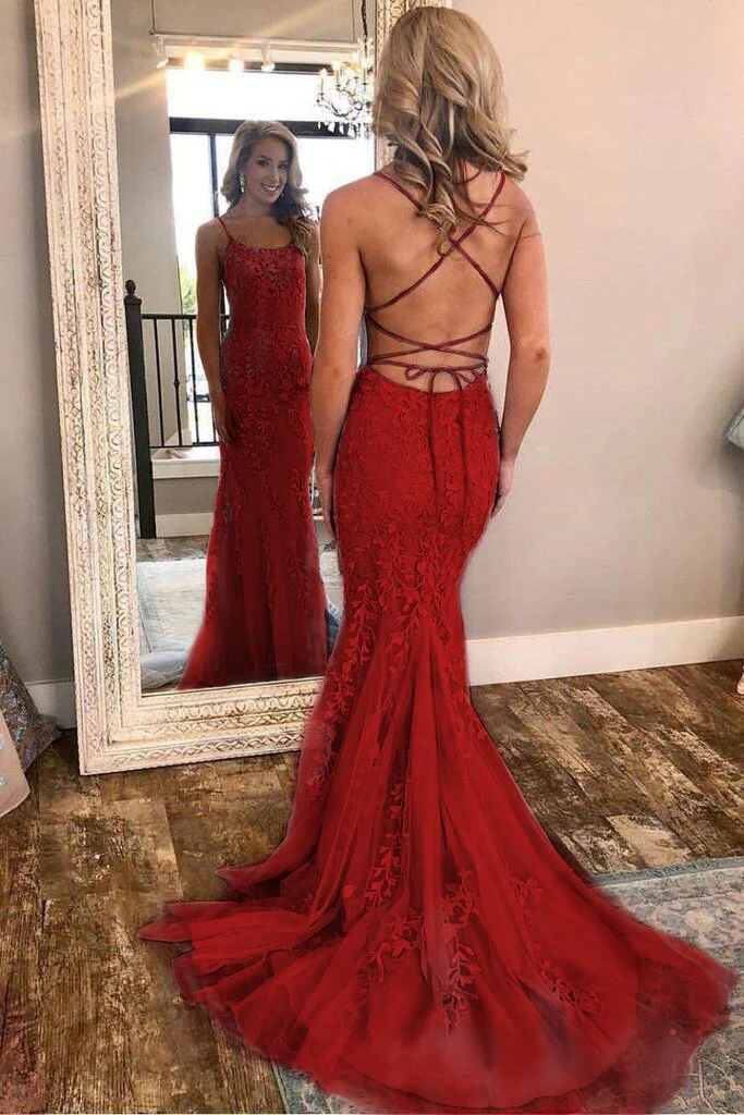 burgundy spaghetti strap mermaid stunning prom dresses with lace appliques dmj3 burgundy spaghetti strap mermaid stunning prom dresses with lace appliques dmj3