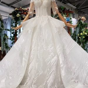 Wedding Dresses import placeholder for ball gown half sleeves lace bridal dress 160220129