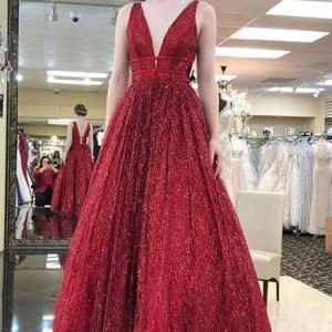 import placeholder for charming red v neck sleeveless sequin pr 160220007