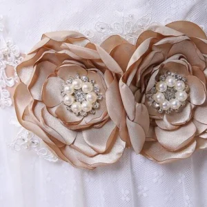 Accessories import placeholder for bridmsmaid sash belt with pearls flower 160220918