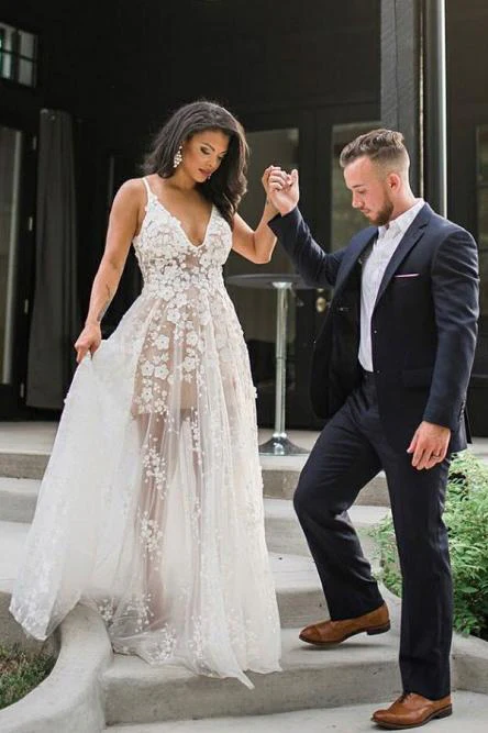 a line spaghetti straps floor length v neck wedding dress with appliques dms28 a line spaghetti straps floor length v neck wedding dress with appliques dms28
