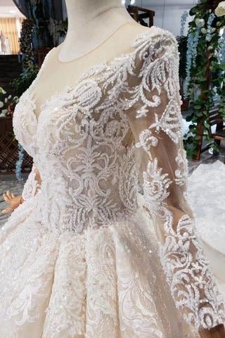 princess long sleeves ball gown lace wedding dresses, long bridal dress dmn43 princess long sleeves ball gown lace wedding dresses, long bridal dress dmn43